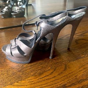 YSL tribute metallic grey size 37 1/2